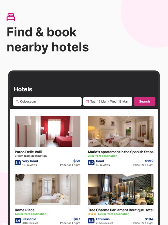 Rome2Rio: Trip Planner iPad screenshot 7 - Travel app