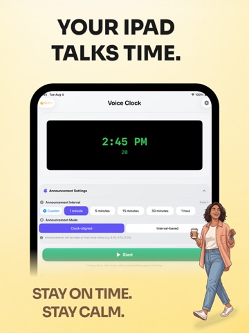 Voice Clock : Time Speaker iPad screenshot