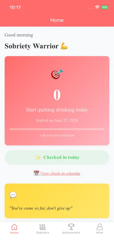 Sobriety Log - Quit Check-in screenshot 1 of 5