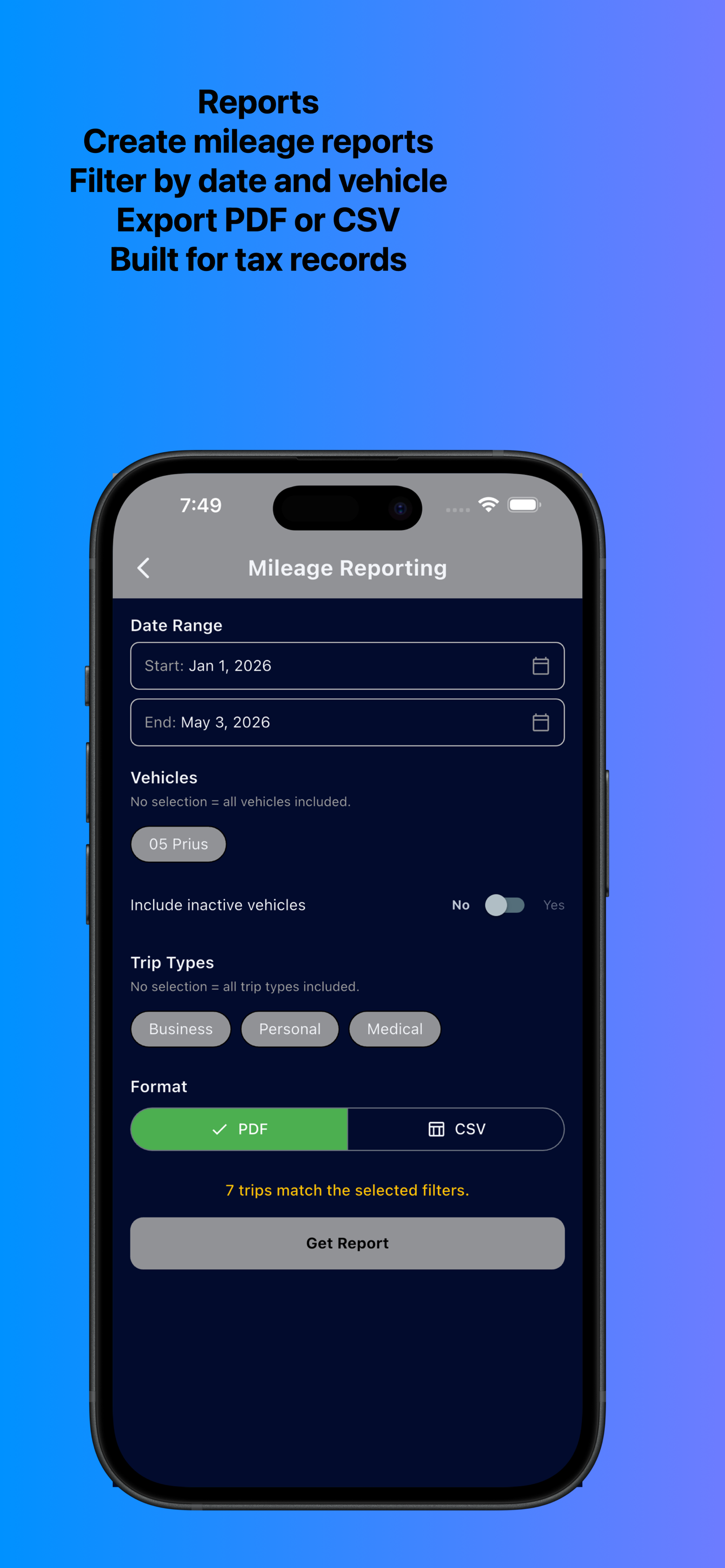 MileHawk: Mileage Log Tracker screenshot 7