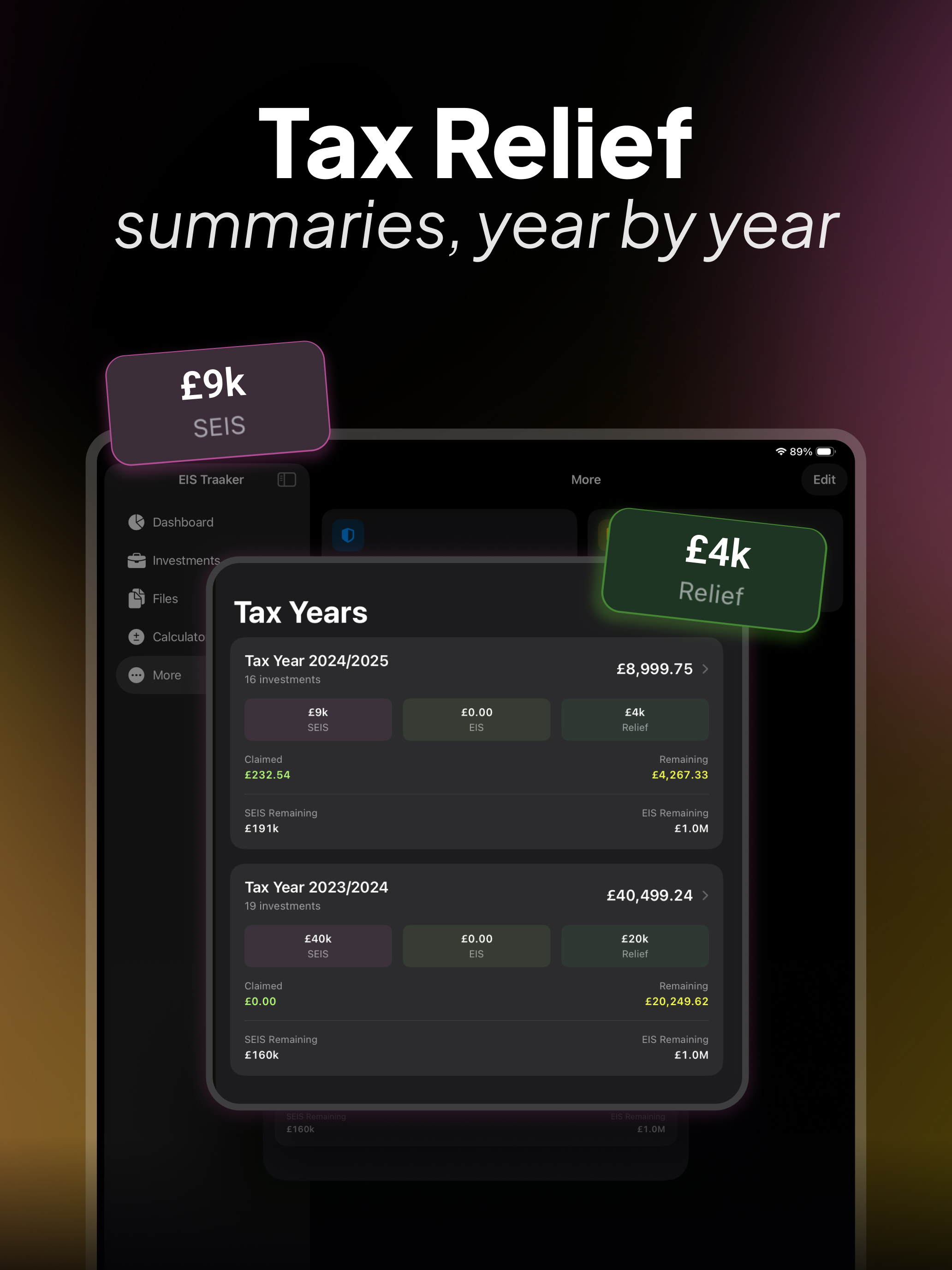 EIS Traaker: Track Tax Relief