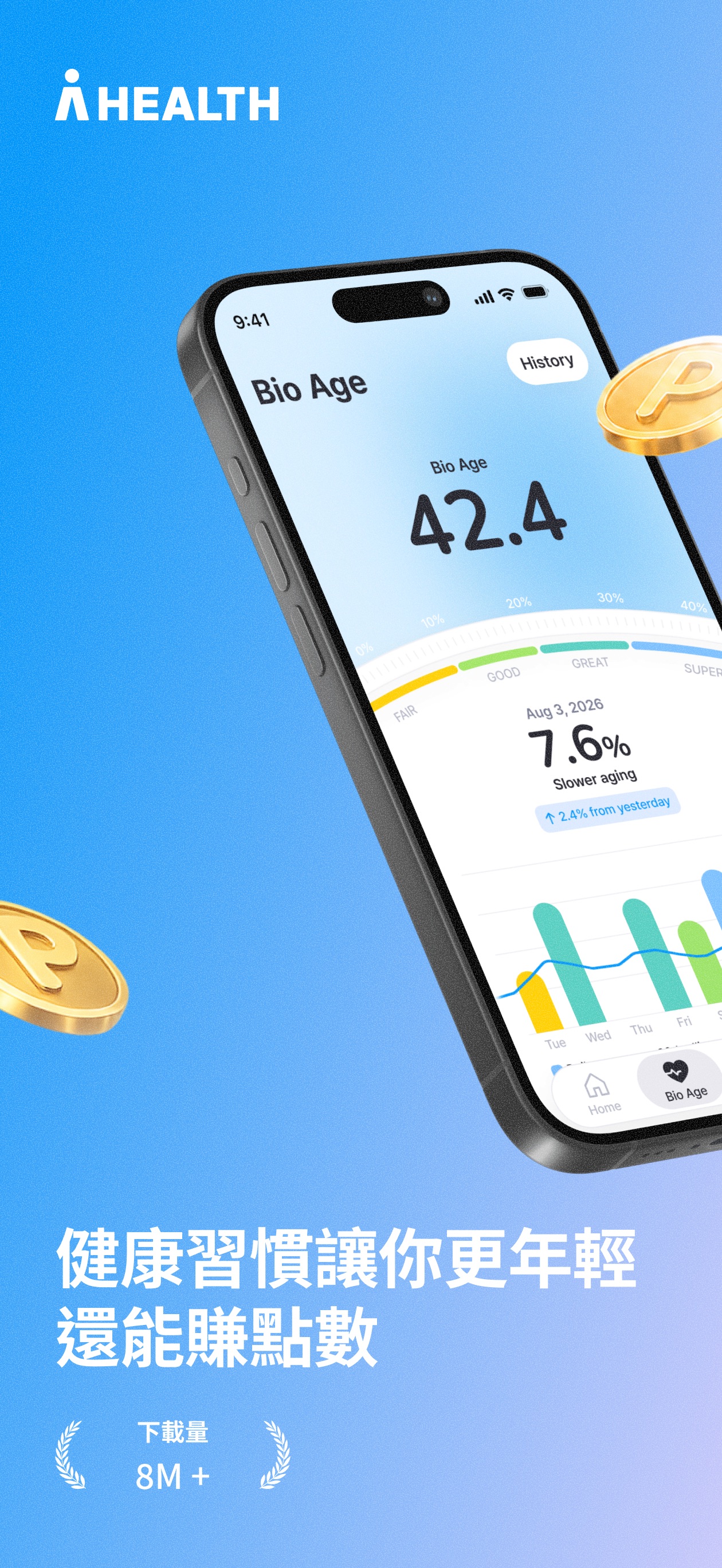 Screenshot 1 of AHEALTH(原MoneyWalk）賺錢的健康習慣