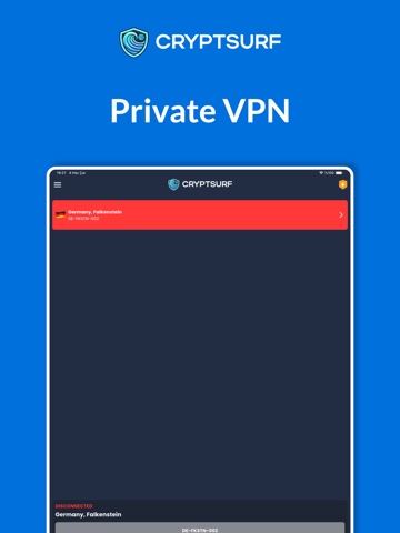 CryptSurf: Fast & Secure VPN iPad screenshot