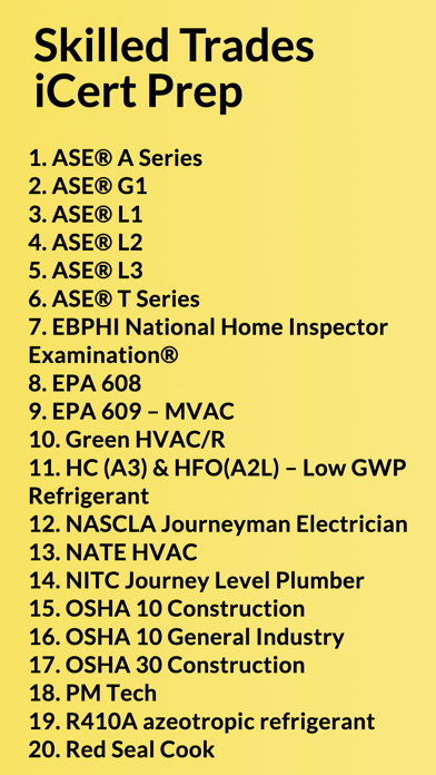 Screenshot #1 pour Skilled Trades iCert Prep