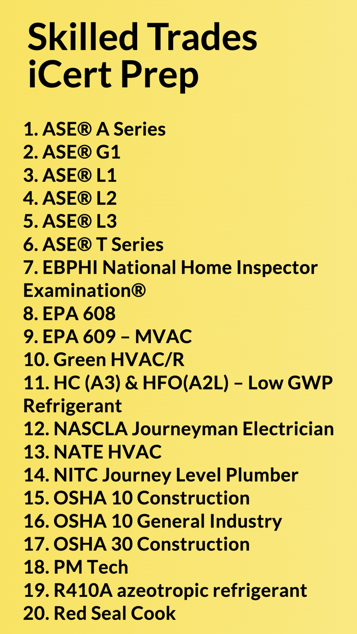 Skilled Trades iCert Prep