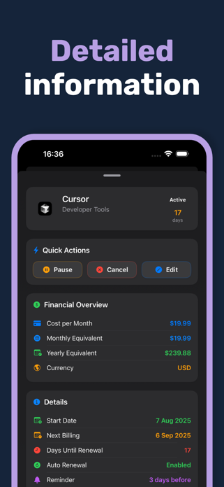 Subscription Manager - Traffic Screenshot 3 of 7