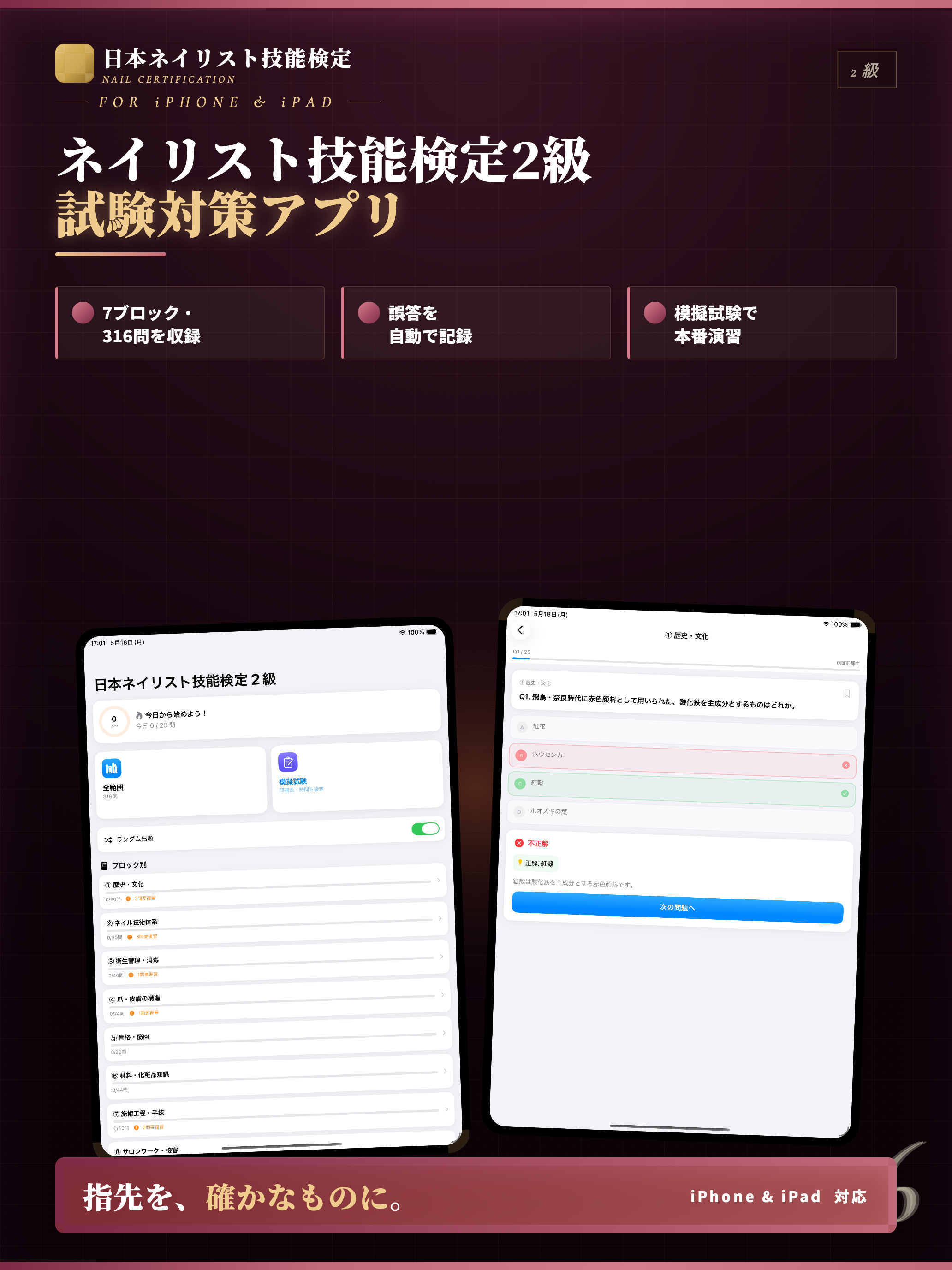 ネイリスト技能検定2級 試験対策｜問題集