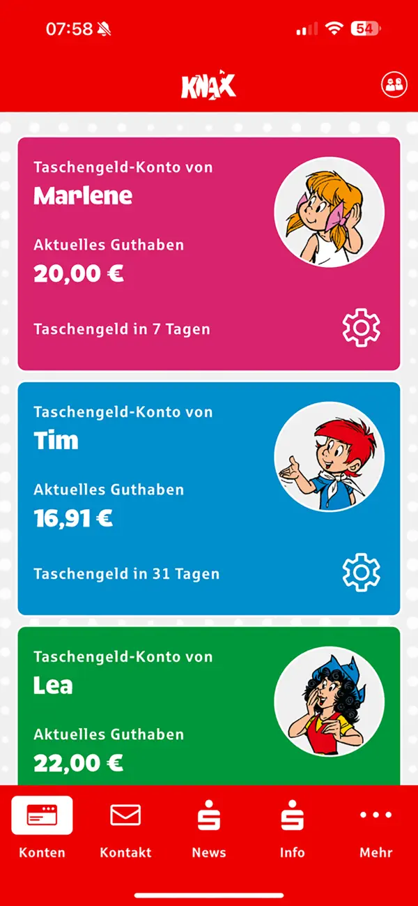 KNAX-Taschengeld-App Screenshot 5