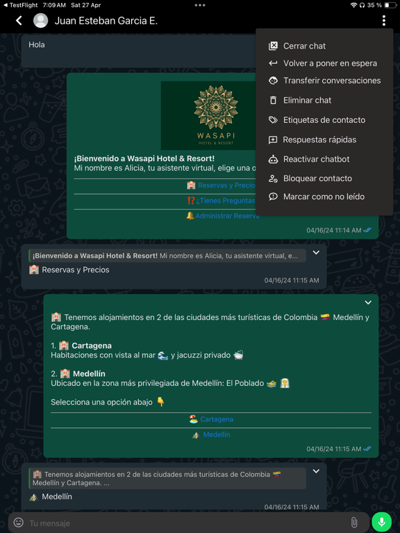 Wasapi iPad screenshot 1 - Business app