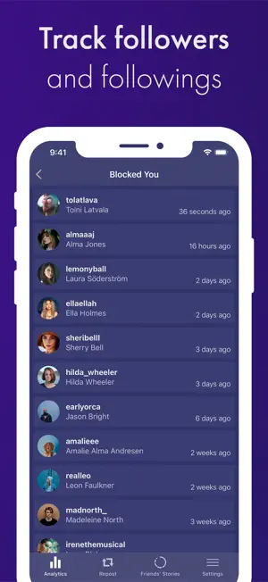 Reports+ Unfollowers Follower screenshot 4
