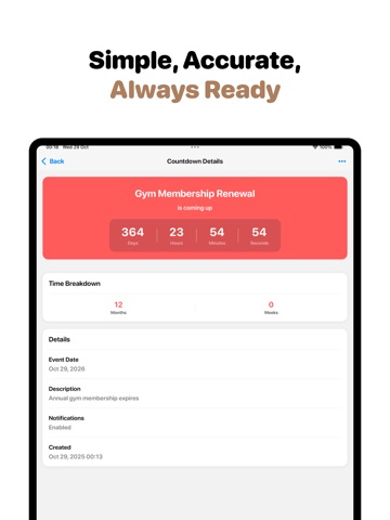 Countdown Widget • Timer iPad screenshot