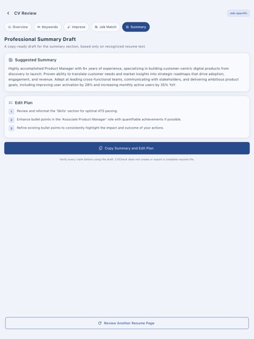 CVCheck: Resume Review iPad screenshot
