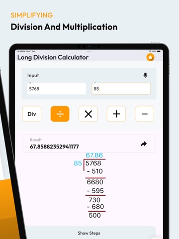 Long Division Calculators iPad screenshot