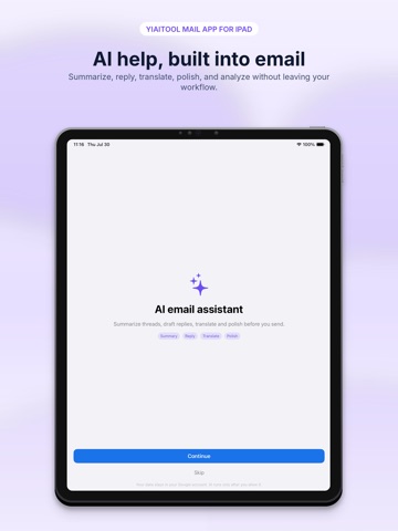 Yiaitool Mail App iPad screenshot