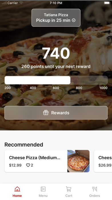 Tatiana Pizza iPhone screenshot 1 - Food & Drink app