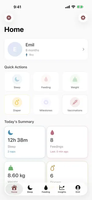 Bebbly - Baby Tracker screenshot 1