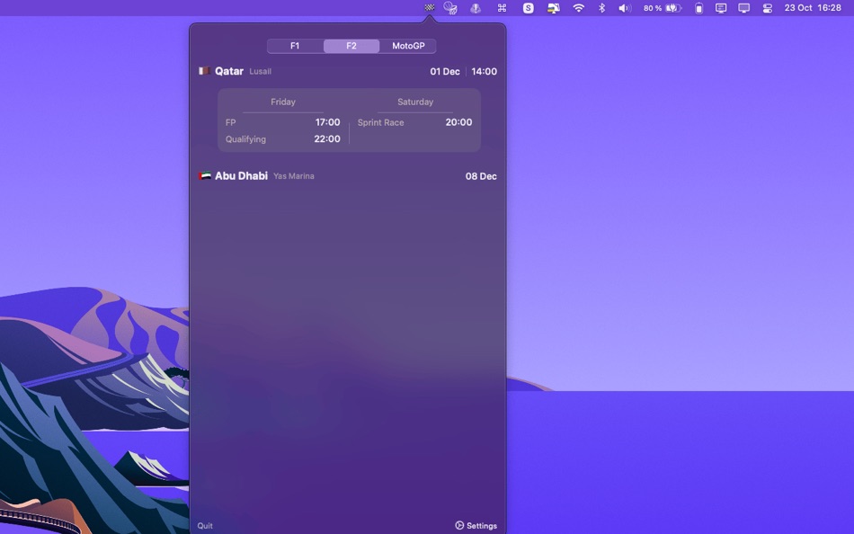 #5. GP Calendar Formula 1 & MotoGP (macOS) By: Cyril Niobe