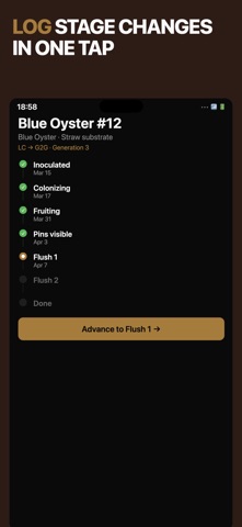 Pinset - Mushroom Grow Tracker screenshot