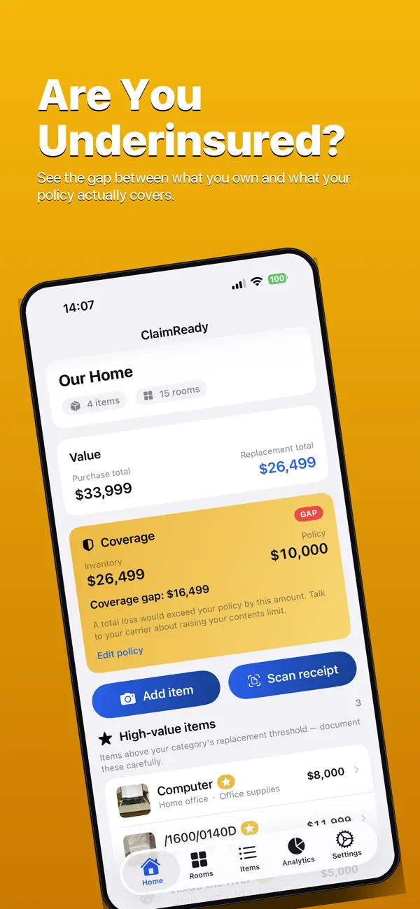 Screenshot #1 pour ClaimReady - Home Inventory