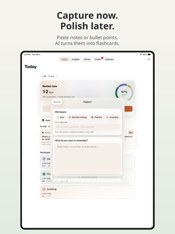 Recurve: Spaced Repetition iPad screenshot