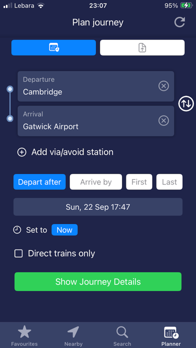 On Rails train times & widget Screenshot