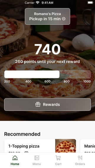 Romano's Pizza To Go iPhone screenshot 1 - Food & Drink app