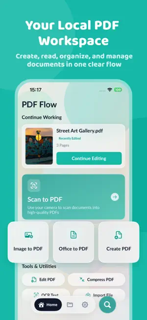 PDF Flow: Local Document Desk screenshot 1