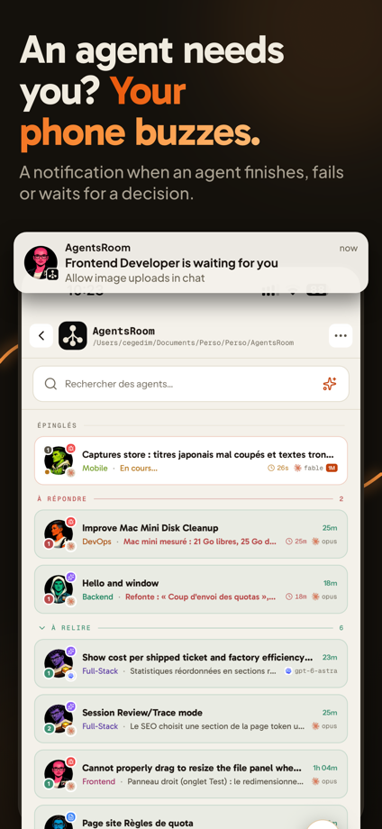 AgentsRoom: Dev Remote Control 的 App Store 截图 3