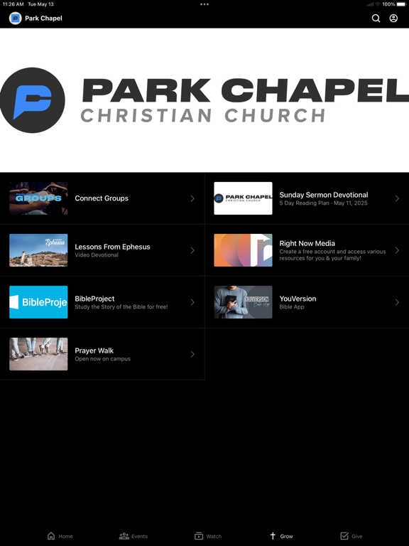 Park Chapel Church iPad screenshot 4 - Education app