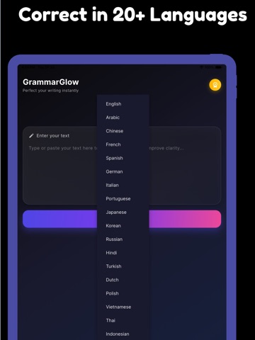 AI Grammar Check - GrammarGlow iPad screenshot