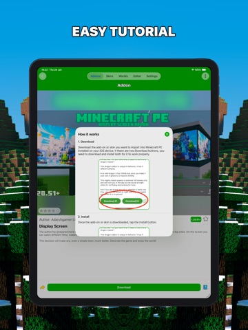 Mods for Minecraft PE (Addons) iPad screenshot