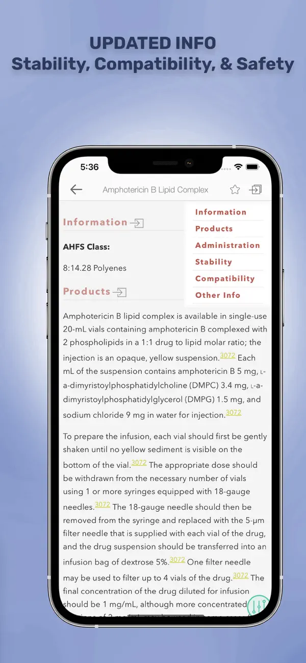 Screenshot #3 pour Handbook on Injectable Drugs