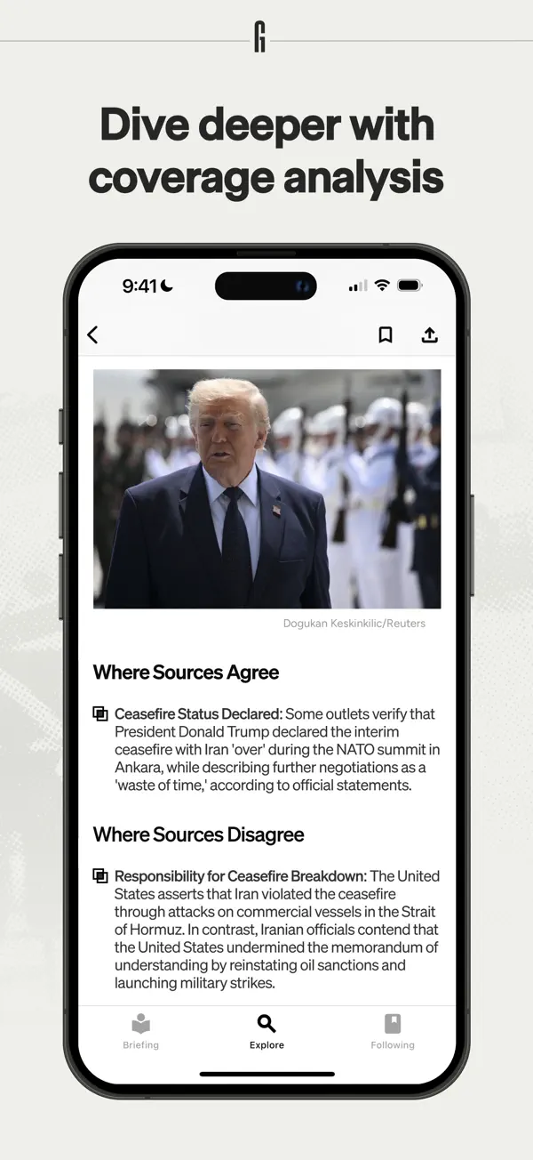 Ground News iPhone App Screenshot 4 – Nachrichten