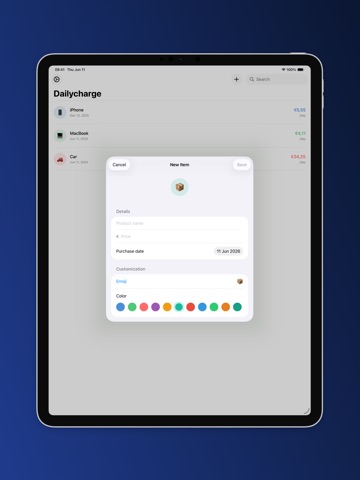 Dailycharge iPad screenshot