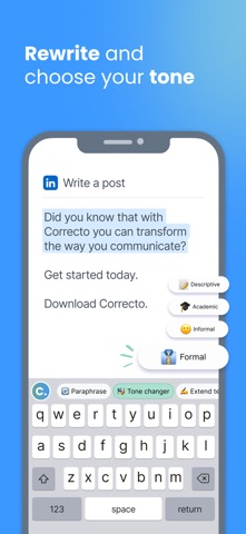 Correcto: AI Keyboard iPhone screenshot