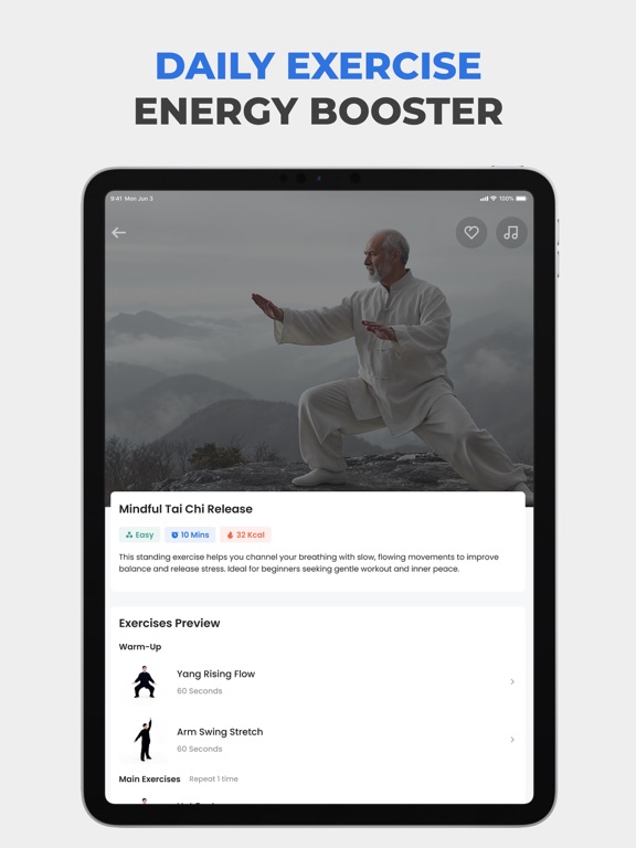 Tai Chi for Beginners Seniors iPad screenshot 5 - Health & Fitness app