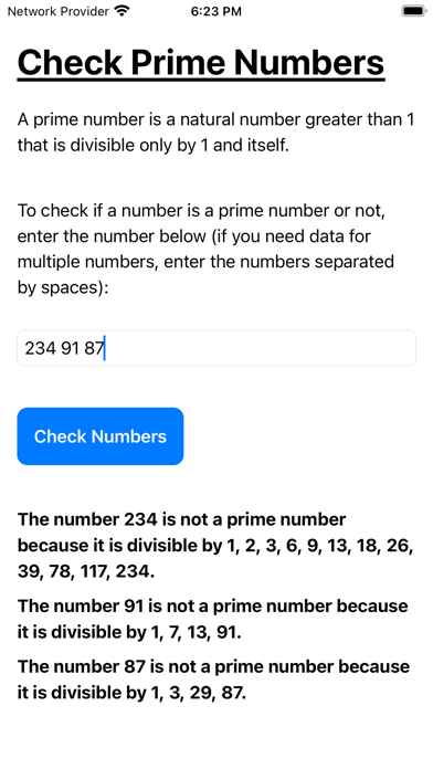 CheckPrimeNumbers Screenshot