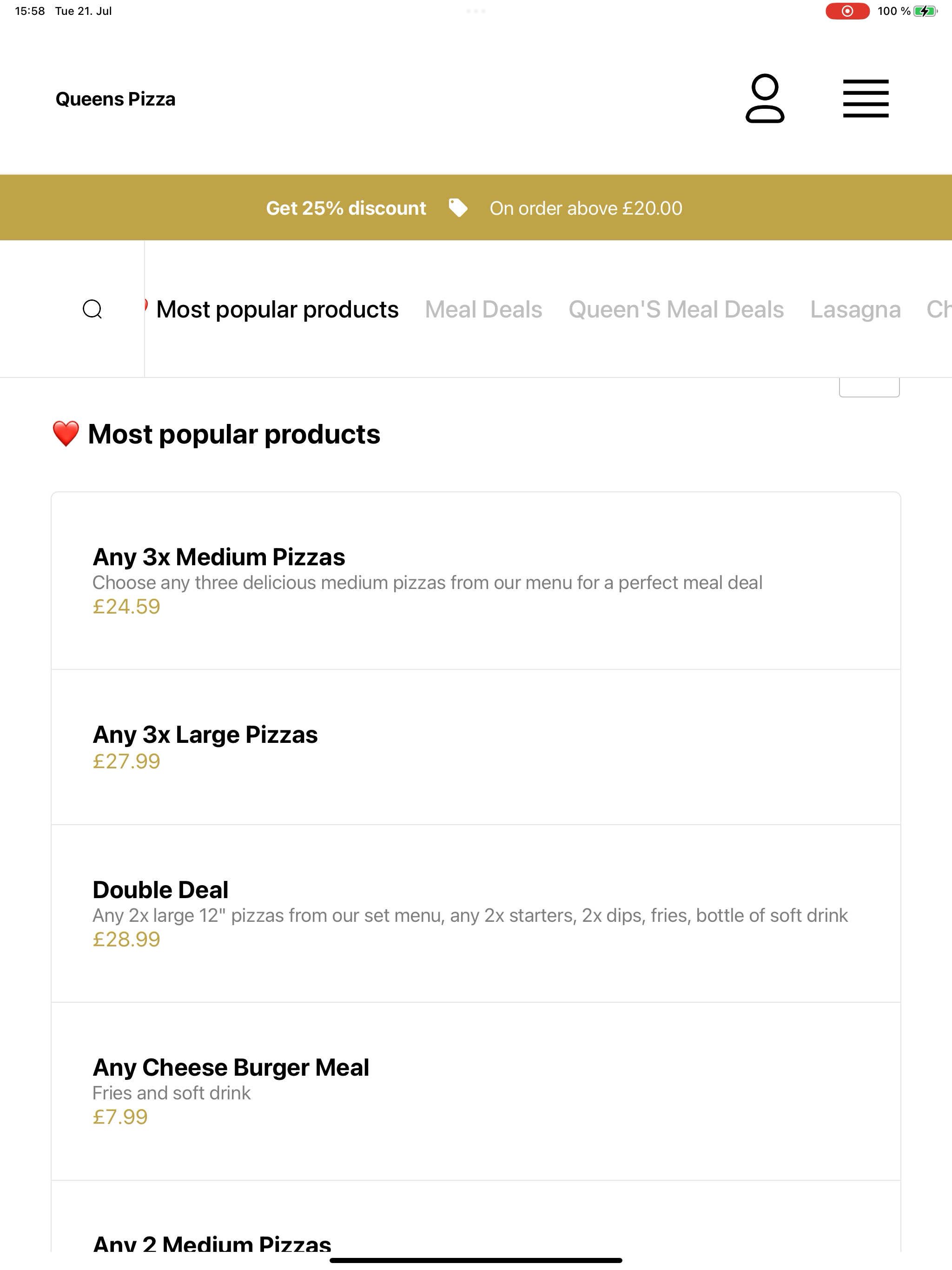 Queens Pizza UK screenshot 8