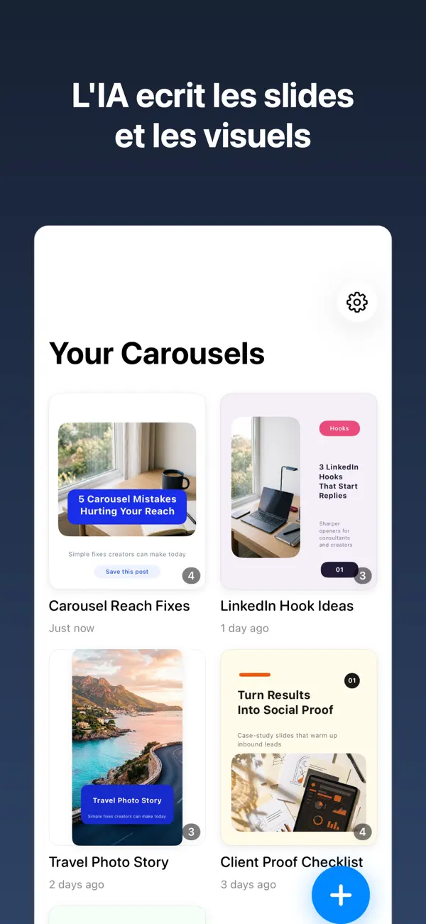 Screenshot #1 pour Carousel: Posts IA pour Insta
