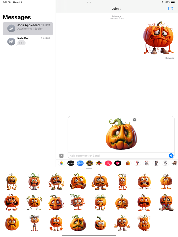 Screenshot #5 pour Sad Pumpkin Stickers