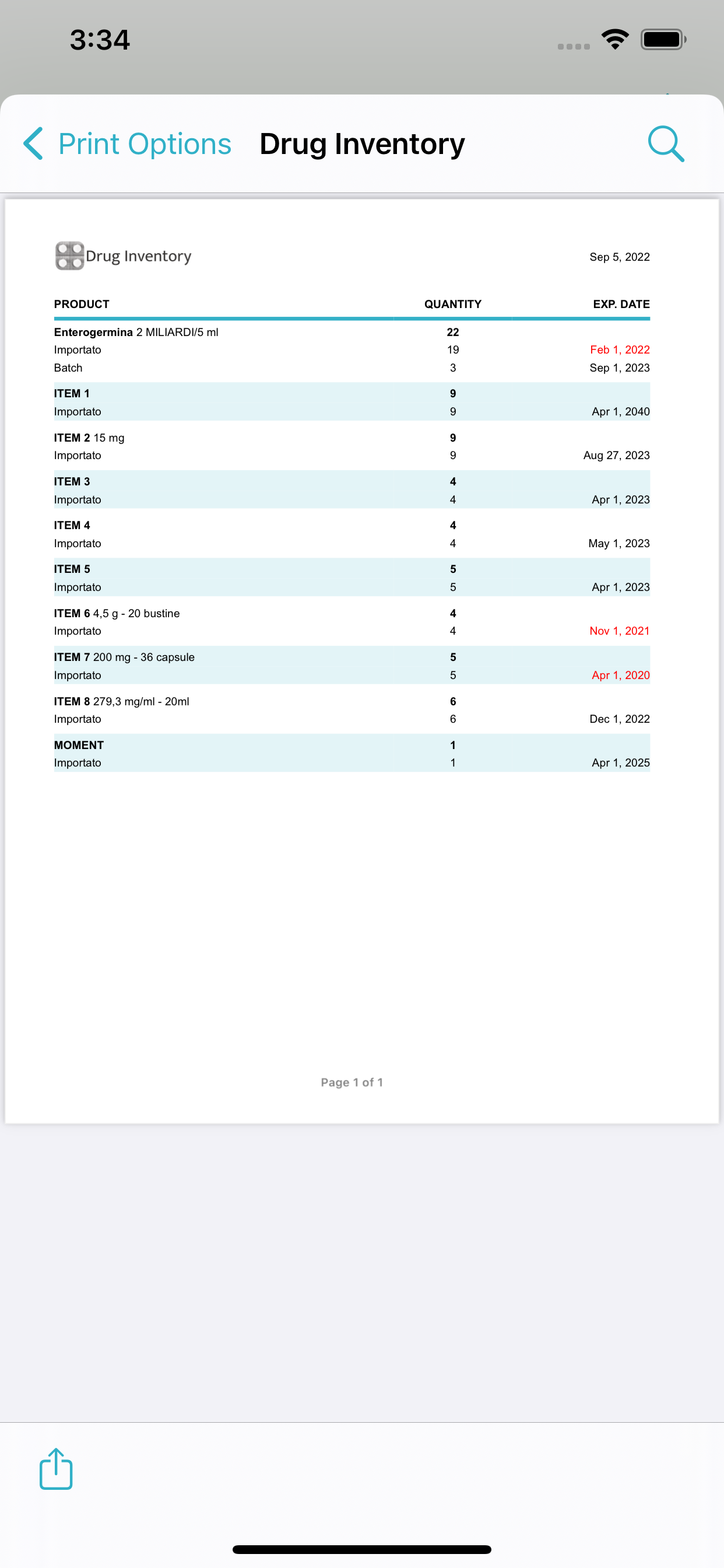 Drug Inventory