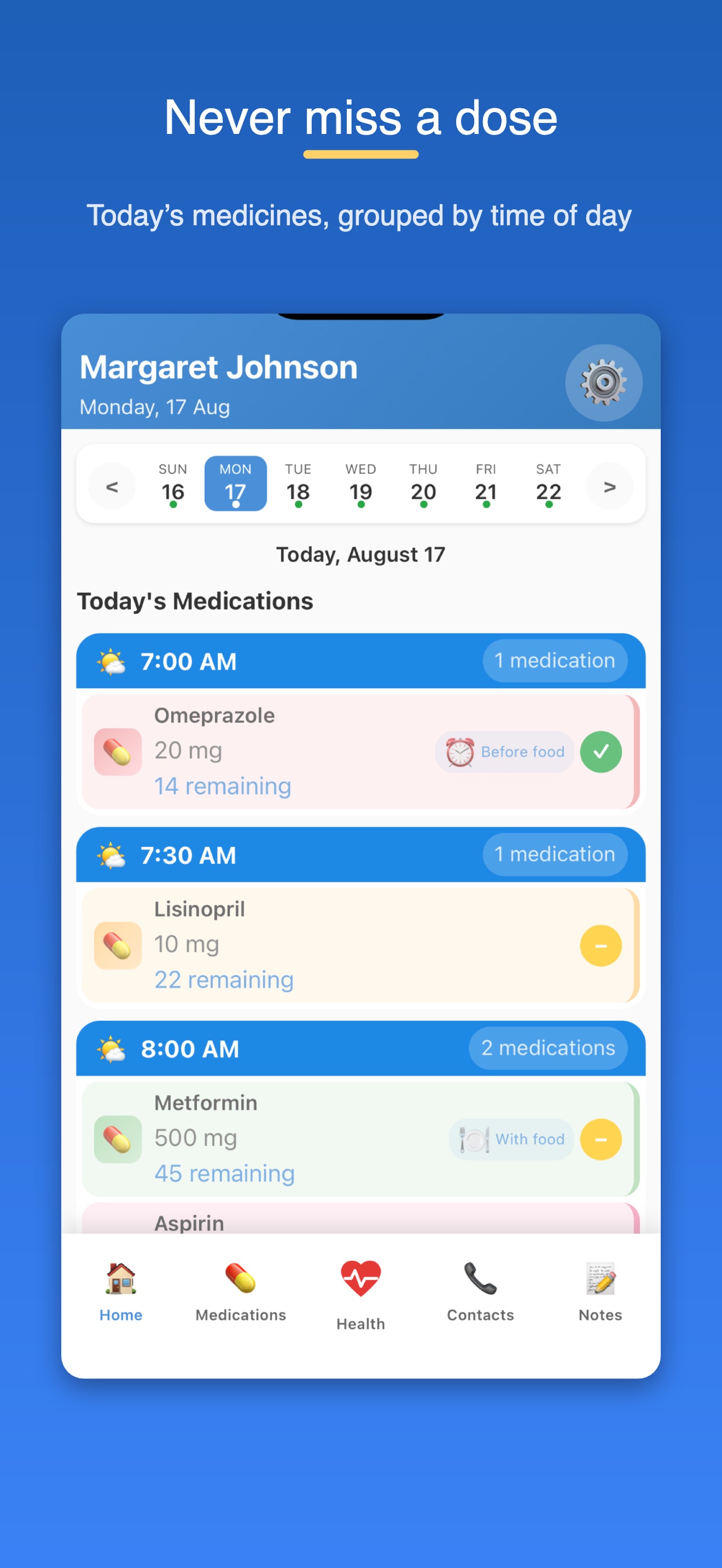 Screenshot 1 of SeniorMed: Pill Reminder