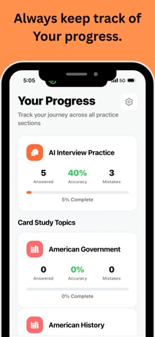 US Citizenship Test 2026 App iPhone screenshot
