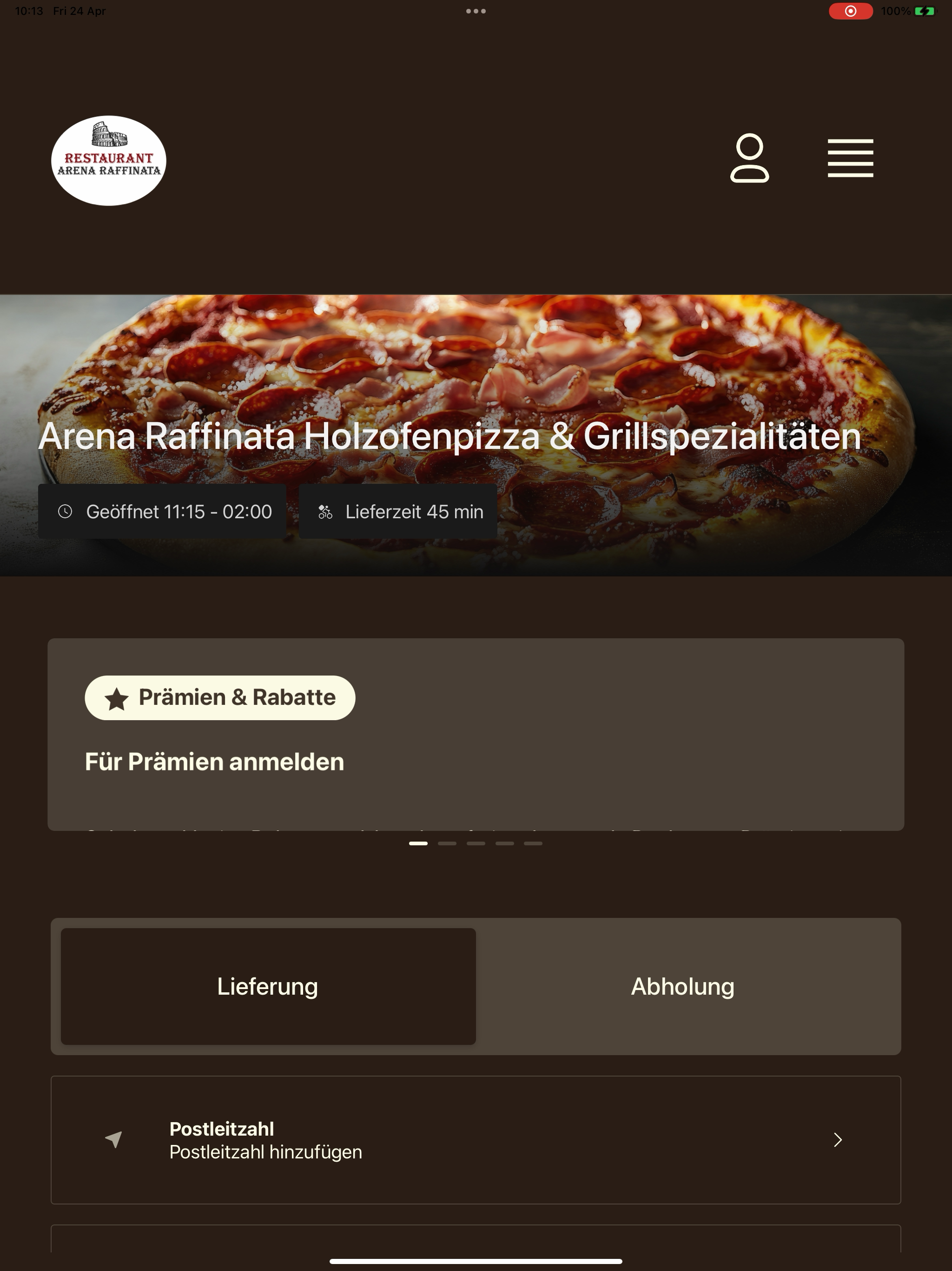 Arena Raffinata Holzofenpizza screenshot 5