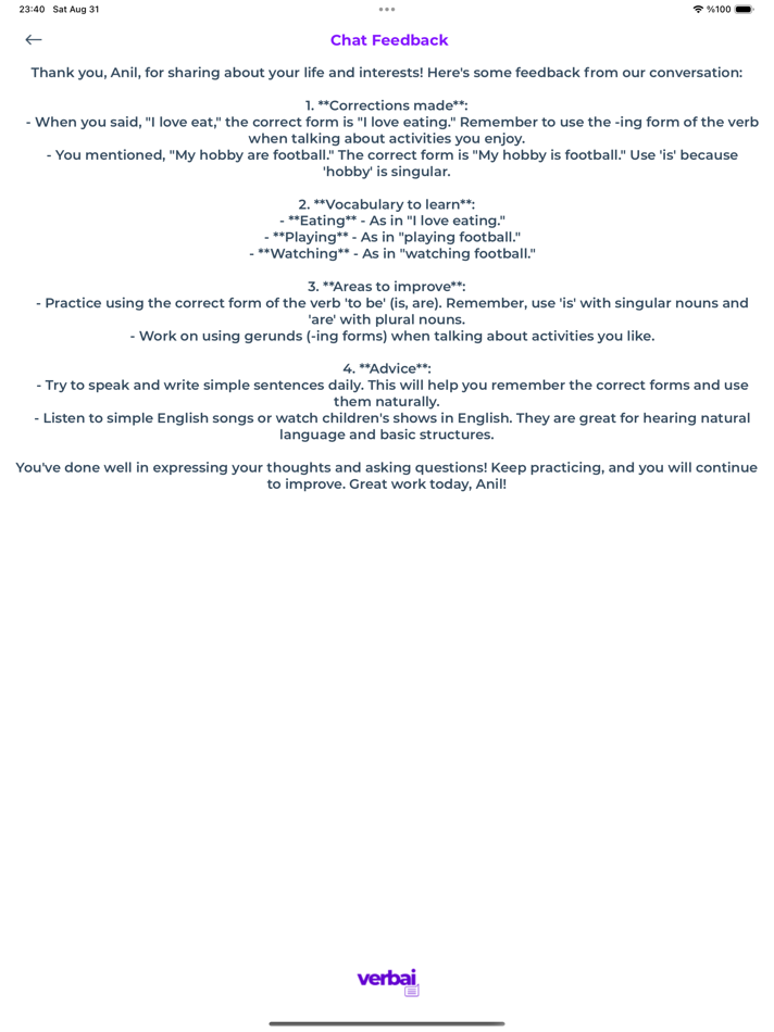 #7. VerbAI Learn Language with AI (iOS) Με: Anil Demirci