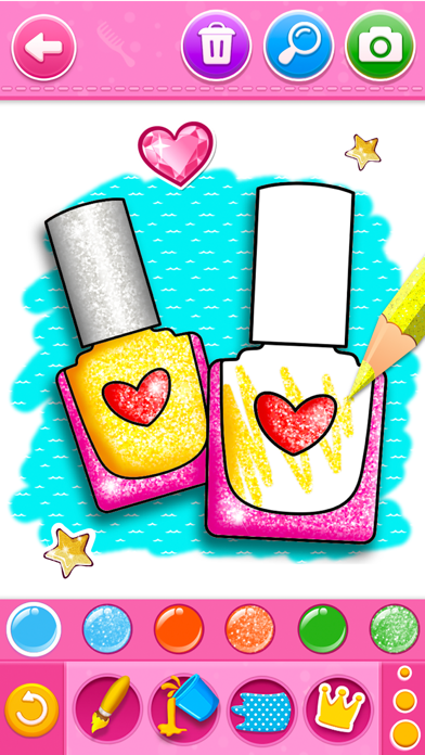 Glitter beauty coloring book Screenshot