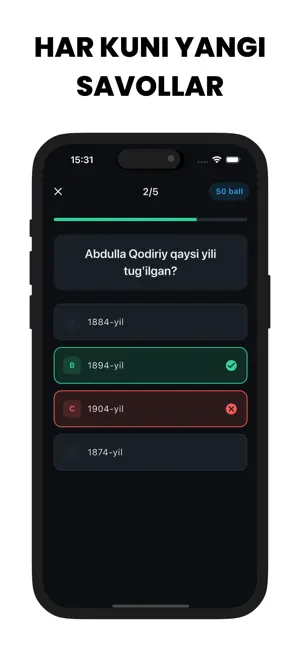 Bilimdon: Boshqotirma savollar screenshot 2