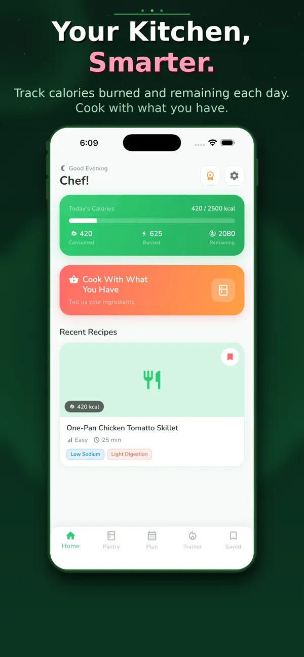 Screenshot #1 pour AI Recipe Generator & Meals