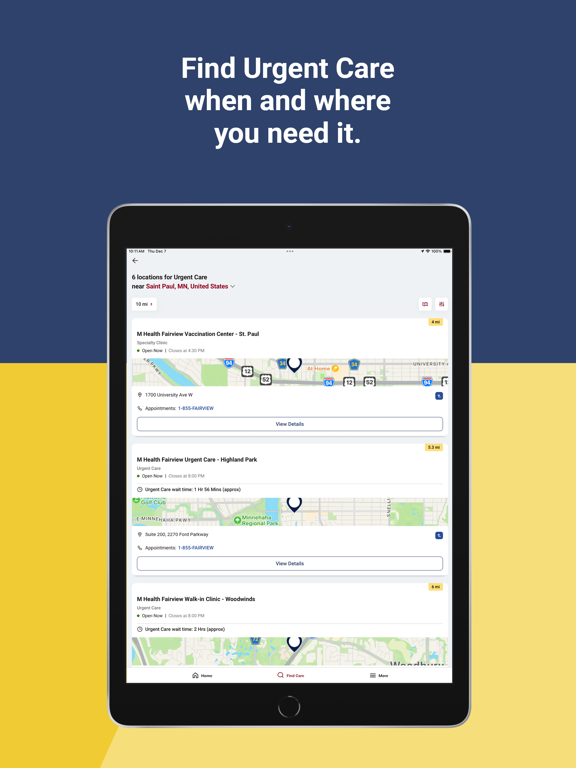 M Health Fairview iPad screenshot 4 - Medical app