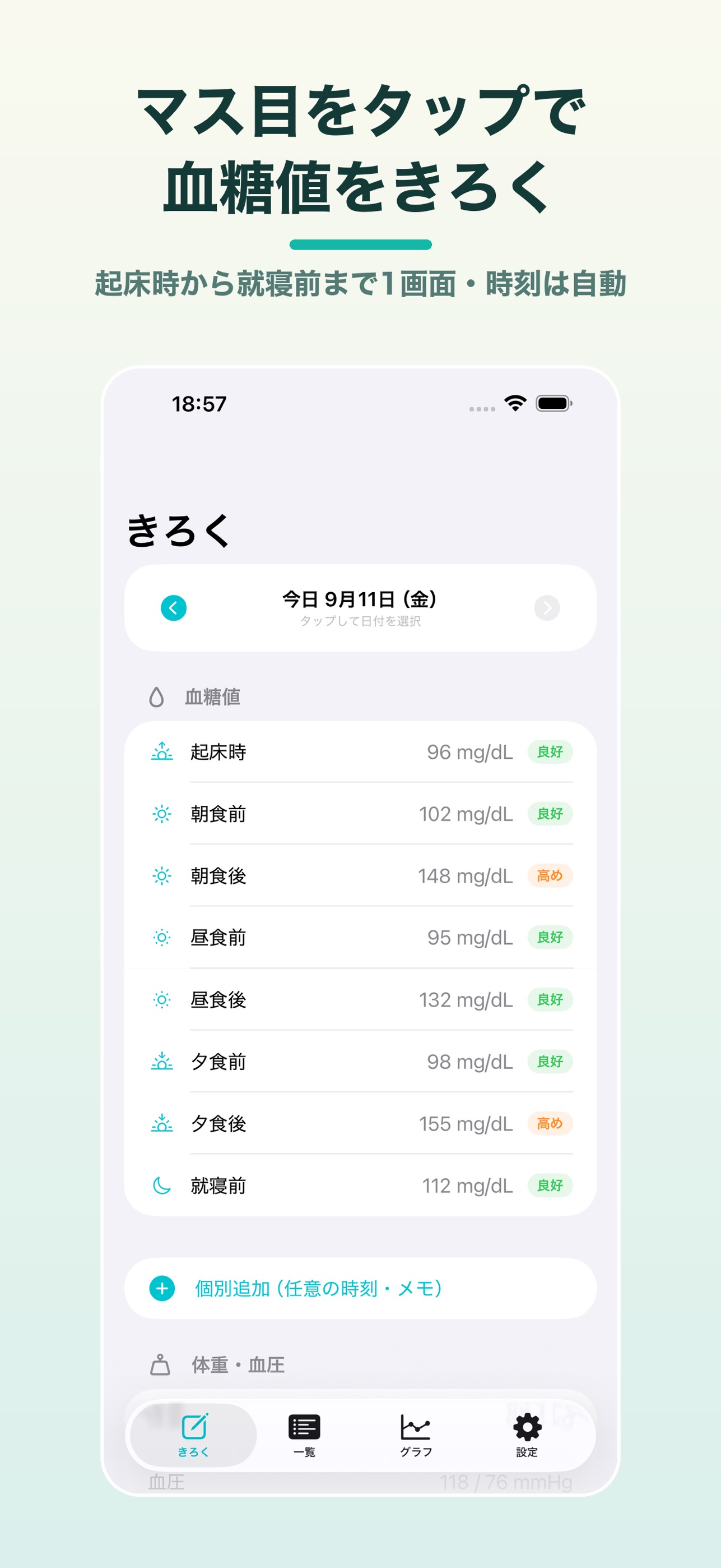 Screenshot 1 of 血糖値ノート けっとうさん